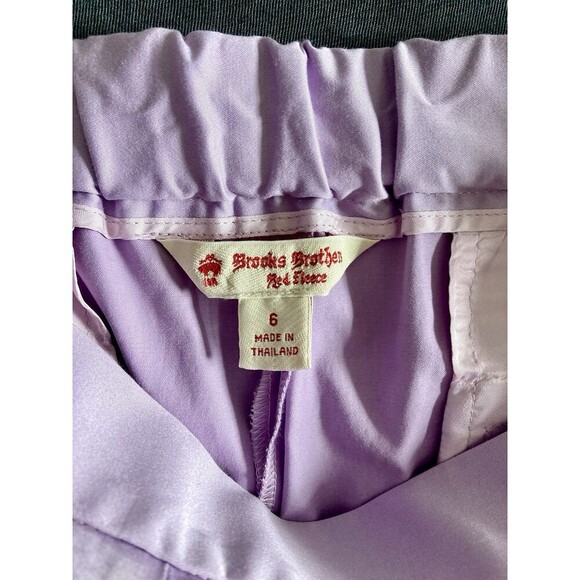 Brooks Brothers Pants Women Size 6 Elastic Waist Ankle Length Mid Rise Purple - Picture 5 of 6